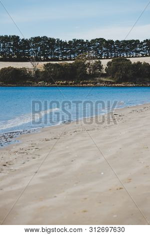 Sunny Australian Beach In Cremorne, Tasmania