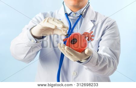Doctor Treat Heart Cardiology Symptoms , 3d Concept