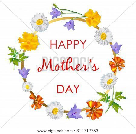 Background With Realistic Vector Colors For Mathers Day. Template For Banners, Flyers, Invitations, 