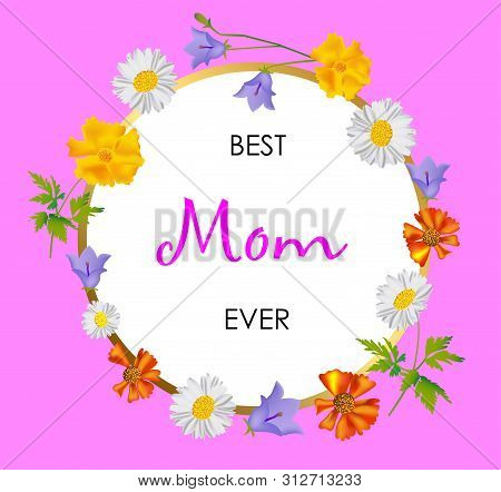 Background With Realistic Vector Colors For Mathers Day. Template For Banners, Flyers, Invitations, 