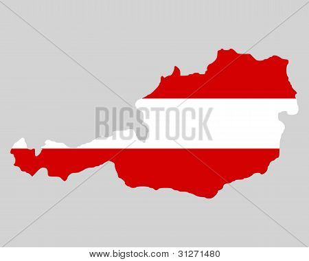 Mapa y bandera de Austria