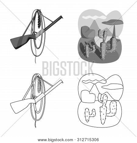 Vector Illustration Of Texas And History Logo. Collection Of Texas And Culture Stock Vector Illustra