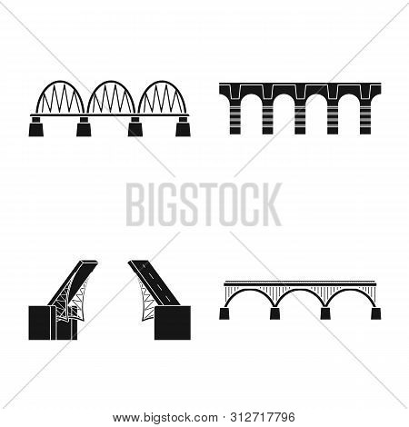 Isolated Object Of Construct And Side Icon. Collection Of Construct And Bridge Vector Icon For Stock