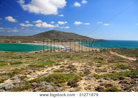 Grecia. Rhodes. Prasonisi-luogo dove si incontrano Mar Egeo e Mar Mediterraneo