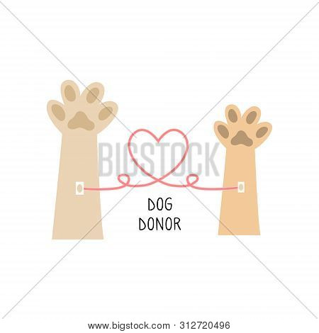 Dog Donor Concept. Blood Donation. Vector Illustration
