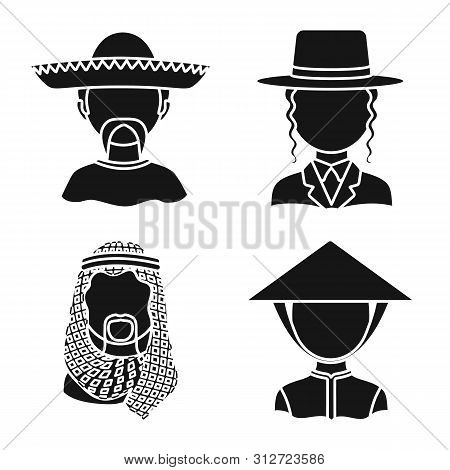 Vector Illustration Of Person And Culture Icon. Set Of Person And Race Stock Symbol For Web.