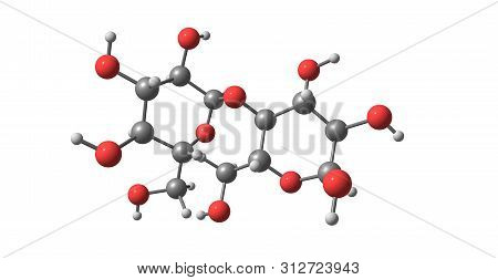 Starch Molecular Structure Isolated On White