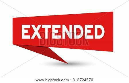 Red Paper Speech Banner With Word Extended On White Background (vector)