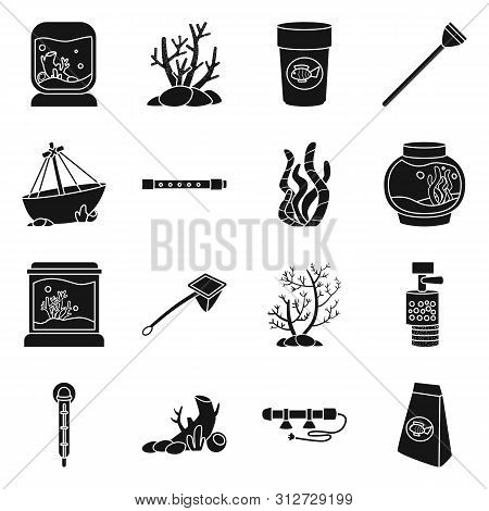 Vector Design Of Decorative And Interior Logo. Collection Of Decorative And Aqua Stock Symbol For We