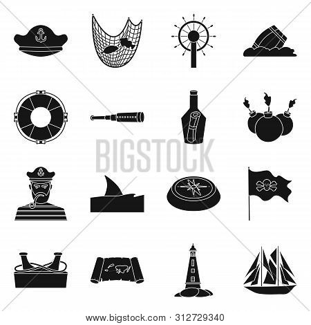 Vector Design Of Journey And Seafaring Symbol. Set Of Journey And Adventure Stock Vector Illustratio