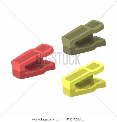 Isolated Object Of Peg And Clothespeg Sign. Collection Of Peg And Laundry Vector Icon For Stock.