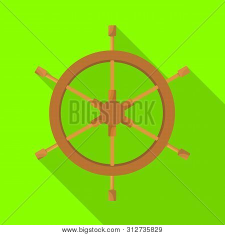 Isolated Object Of Wheel And Ship Sign. Set Of Wheel And Navigation Stock Vector Illustration.