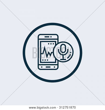 Voice Control Icon In Trendy Design Style. Voice Control Icon Isolated On White Background. Voice Co