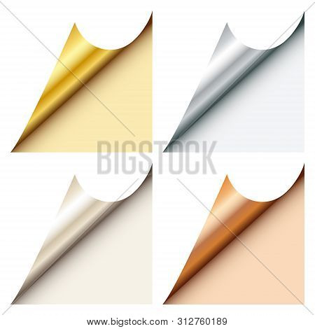 Set Of Four Web Corners Angled Gold Silver Platin Bronze Below Right