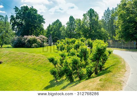 Lappeenranta, Finland - June 20, 2019: Park On The Saimaa Canal At Summer.