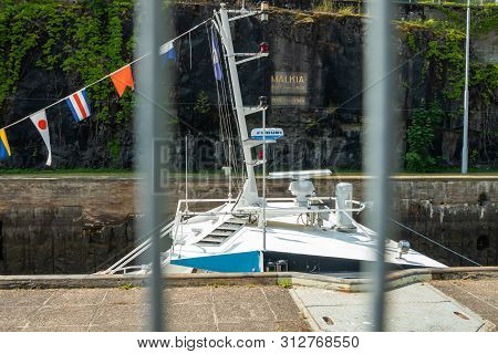 Lappeenranta, Finland - June 20, 2019: Cruise Ship In Saimaa Canal, Beautiful Summer View