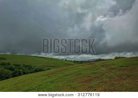 Beautiful Morning View Of Vagamon Meadows And Sky