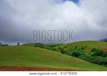 Beautiful Morning View Of Vagamon Meadows And Sky