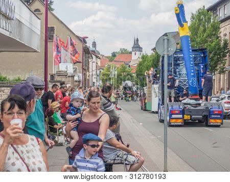 Kirchheimbolanden, Rheinland-pfalz, Germany-06 23 2019: Waiting For Parade In German Town During Bee