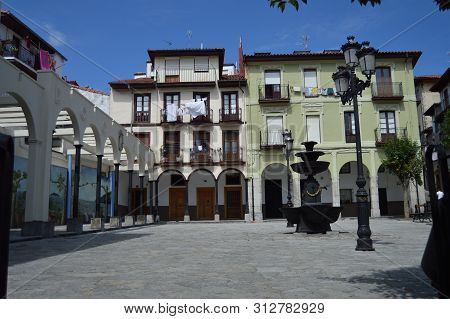 Marques De Albaida Square Composed By Beautiful Buildings Of The 19th Century In Laredo. August 27, 