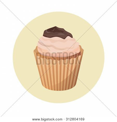 Illustration Of A Cupcake On A Yellow Background