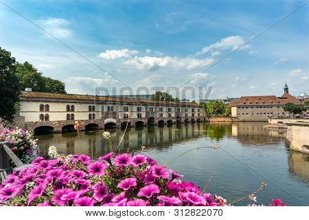 Les Ponts Couverts Gedeckte Brucken three bridges and four towers in central Strasbourg 