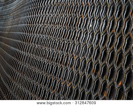 Expanded Metal Surface. Expanded Metal Sheet For Use In Construction. Texture Background