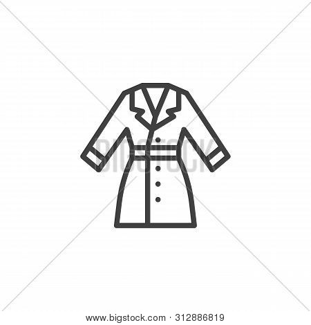 Woman Coat Line Icon. Linear Style Sign For Mobile Concept And Web Design. Topcoat, Autumn Coat Outl