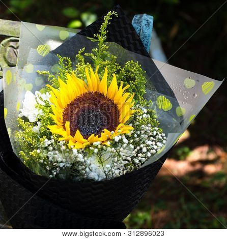 A Bouquet Of Sunflower And Other Wildflowers