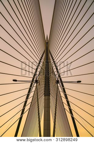 Architecture Of The Wawasan Bridge, Putrajaya During Sunset