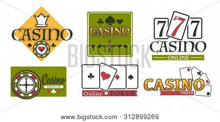 Casino Club Gambling Games Isolated Icons Poker Chips And Play Cards