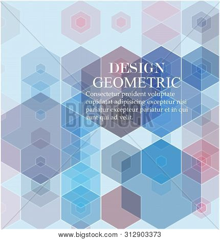 Vector Abstract Geometric Background. Blue Hexagon Shape