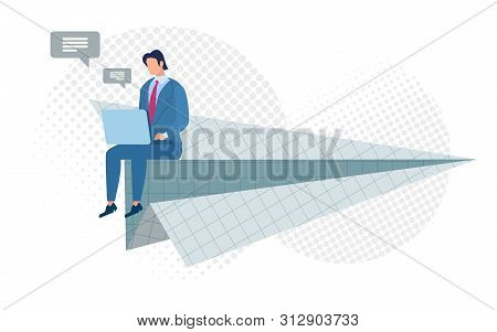 Bright Poster Light Flight Virtual Thought Flat. Banner Conceptual Idea Easy Messaging Online. Flyer