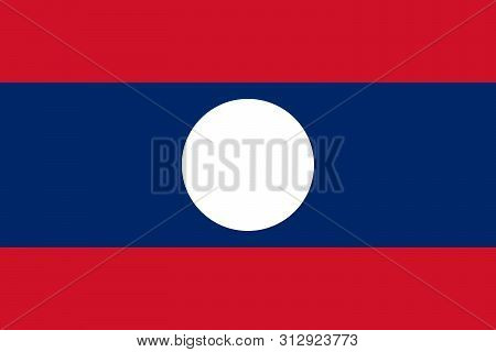 Flag Of Laos .laos Vector Flag. National Symbol Of Laos