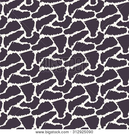Seamless Vector Pattern. Abstract Sylized Animal Skin. Repeating Texture Background. Monochrome Surf