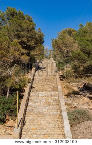 Cala Falcó O Steps From S'alga Seen From The Bottom Without Any Majorcan People, Spain.