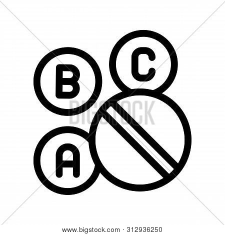 Medicine Vitamin Drugs Sport Vector Thin Line Icon. Creatine Powder Sport Nutrition For Sportsman Li