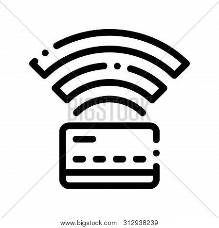 Pay Pass Card Banking Money Vector Thin Line Icon. Online Transactions, Secure Financial Banking Pay