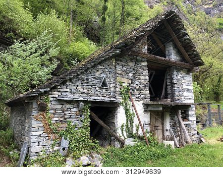 Traditional Architecture And Old Houses Of The Bignasco Village (the Maggia Valley Or Valle Maggia O