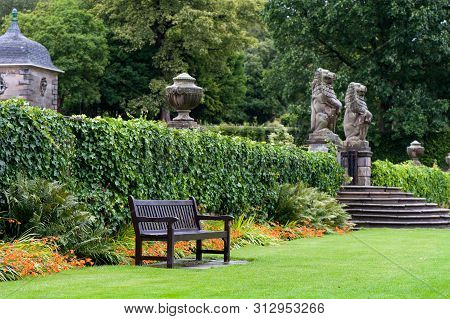 Beautiful Green Gardens Of Pollok Country Park, Glasgow, Scotland, Uk. Outdoors Colored Horizontal I