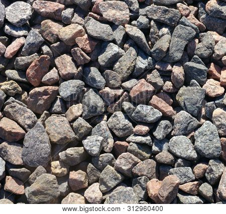 Gravel For Background At Dry Sunny Summer Day