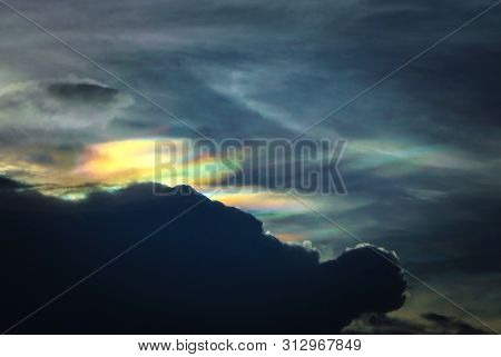 Cloud Iridescence Or Irisation Is A Colorful Optical Phenomenon That Occurs In A Cloud And Appears I