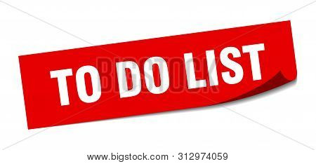 To Do List Sticker. To Do List Square Isolated Sign. To Do List