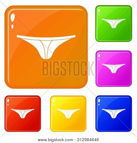 Thongs Icons Set Collection Vector 6 Color Isolated On White Background