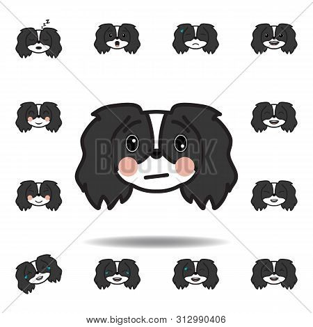 Pekingese Emoji Sick Multicolored Icon. Set Of Pekingese Emoji Illustration Icons. Signs, Symbols Ca
