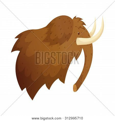 Bitmap Design Of Mammoth And Wooly Symbol. Collection Of Mammoth And Hunt Stock Symbol For Web.