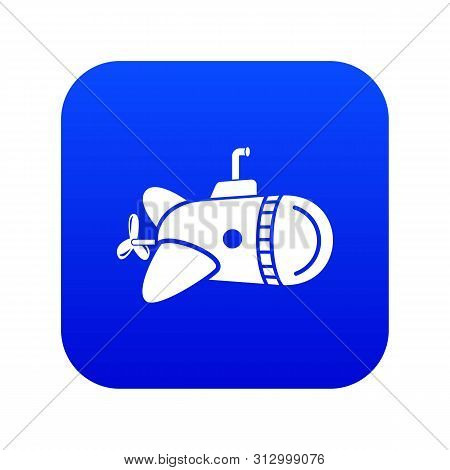 Submarine With Round Nose Icon. Simple Illustration Of Submarine With Round Nose Vector Icon For Web