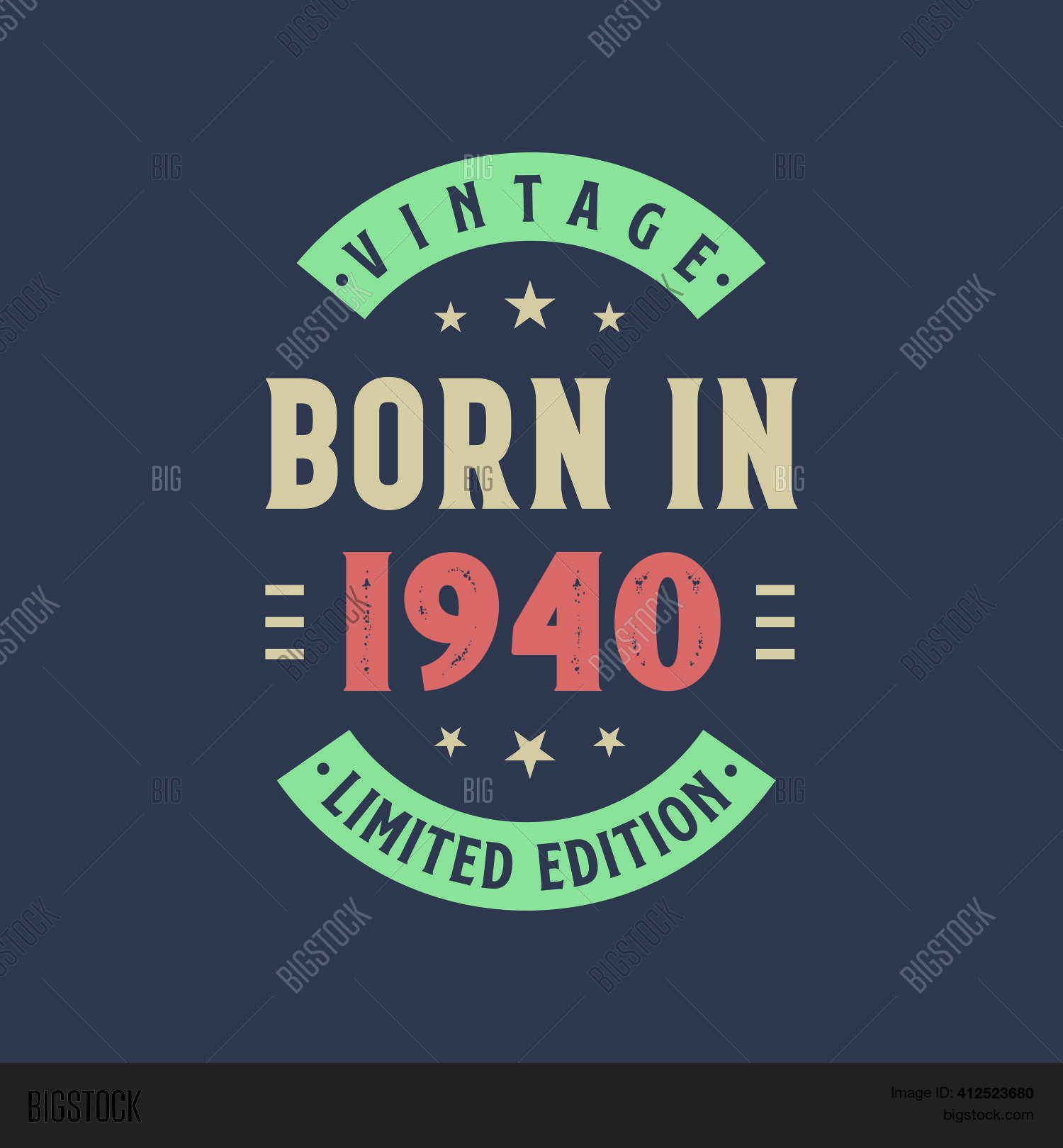 Vintage Born 1940, Vector & Photo (Free Trial) | Bigstock