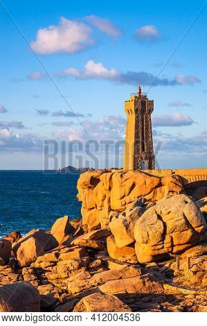 Atlantic Ocean Coast In Brittany Near Ploumanach, France.