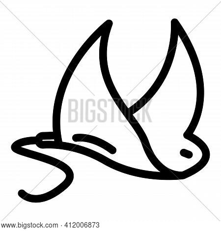 Manta Ray Icon. Outline Manta Ray Vector Icon For Web Design Isolated On White Background